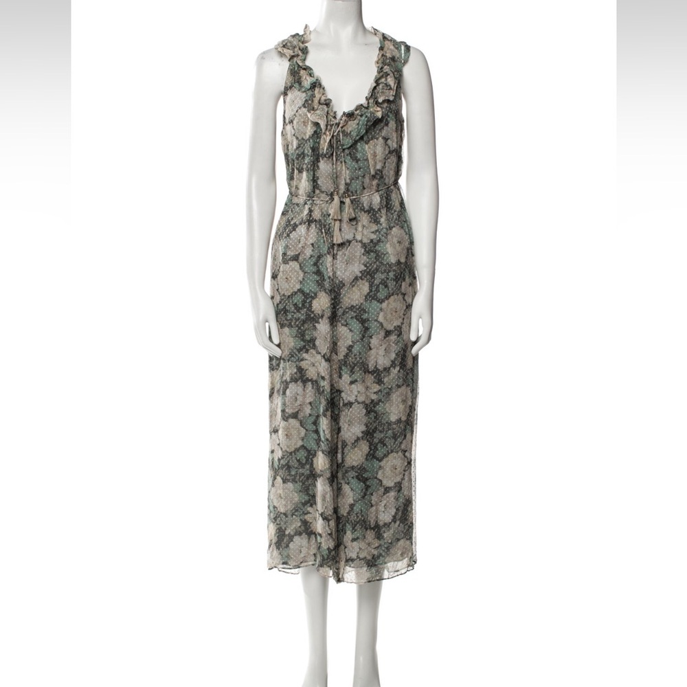 Zimmermann Green and Cream Floral Jumpsuit, size 2 (US 8)